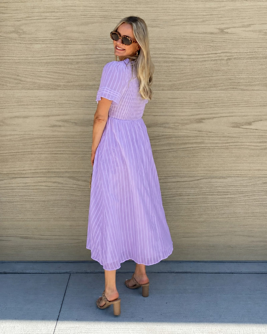 Iolana Lavender Cotton Midi Dress