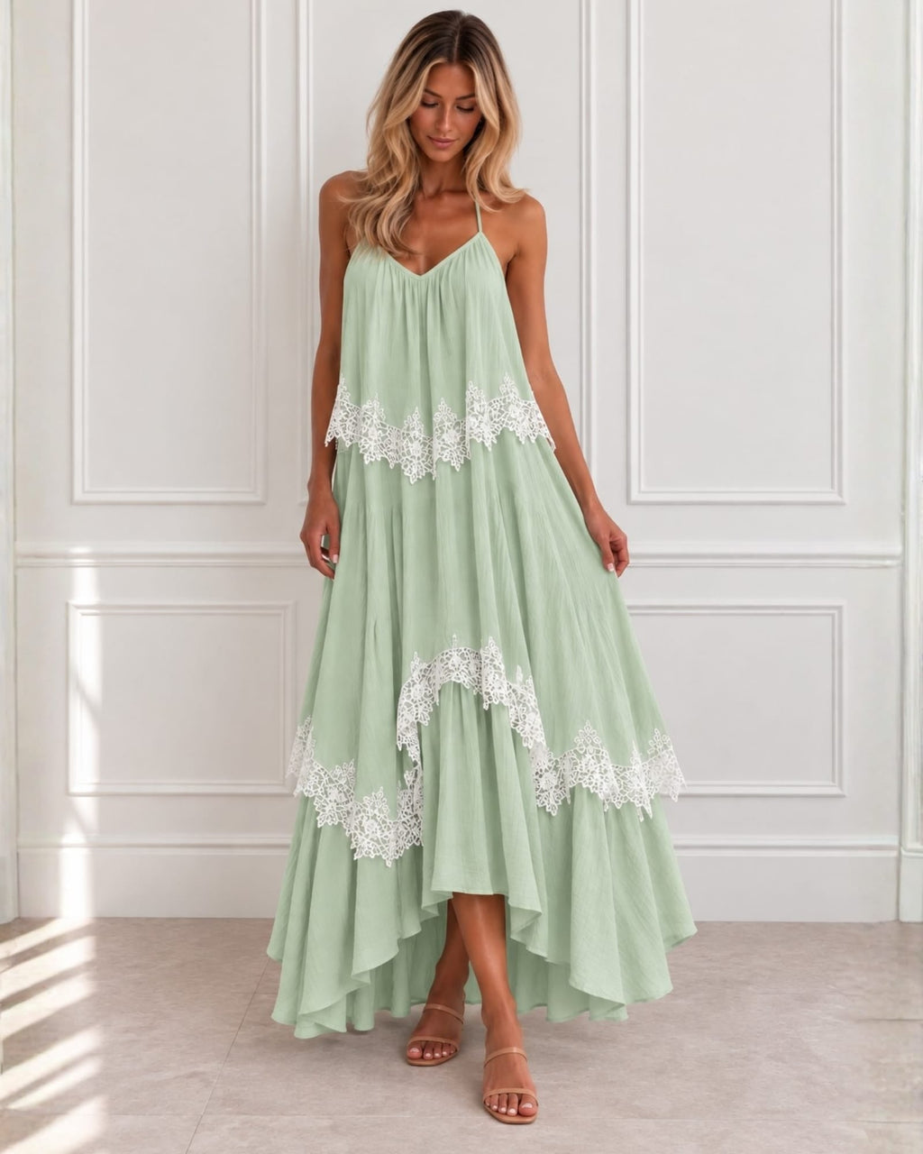 Qiana Sage Green Dress