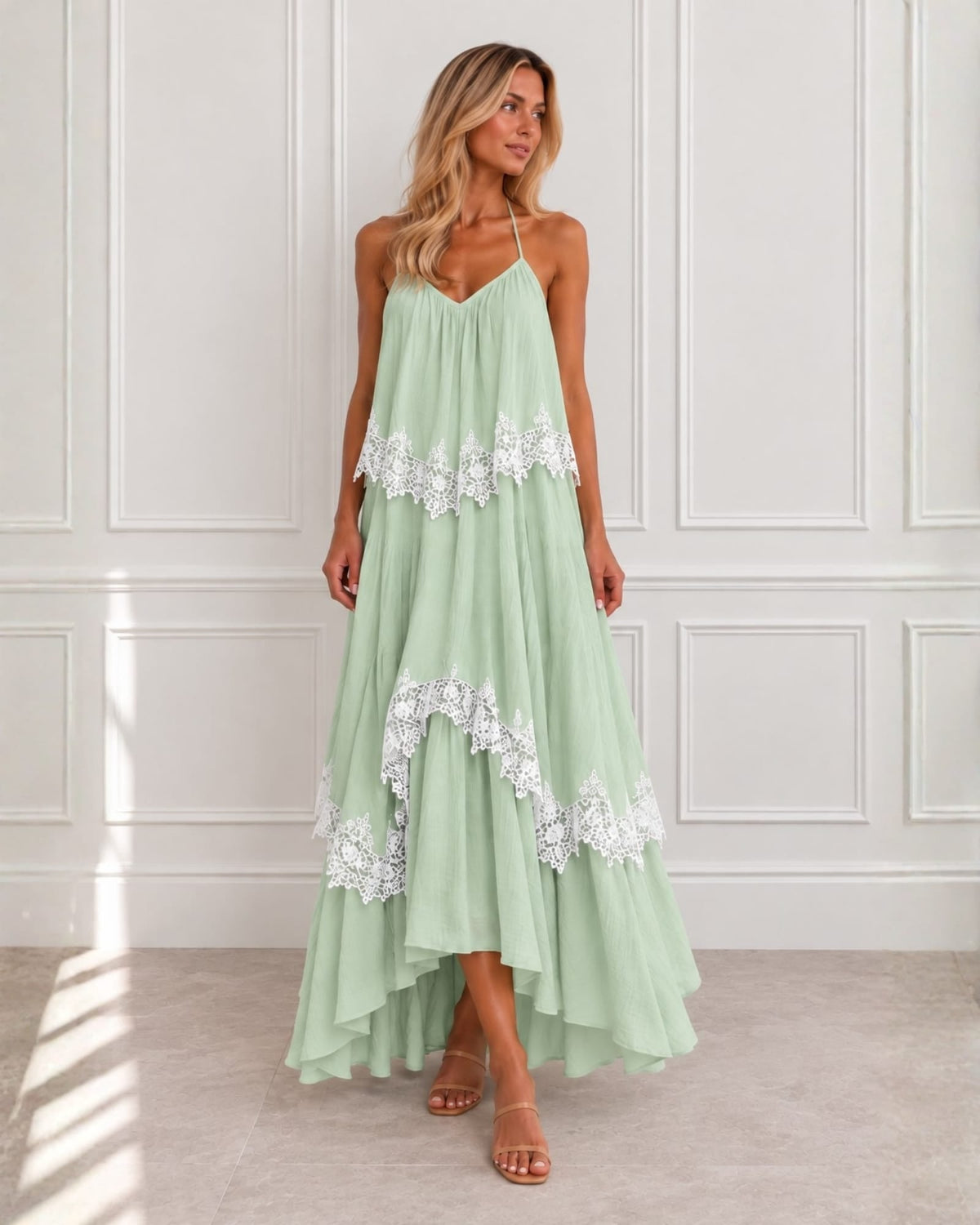 Qiana Sage Green Dress