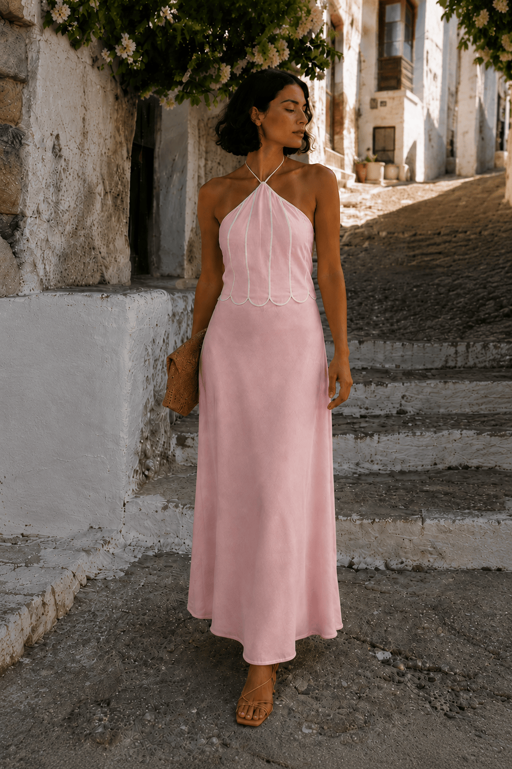 Francette Rose Halter Midi Dress