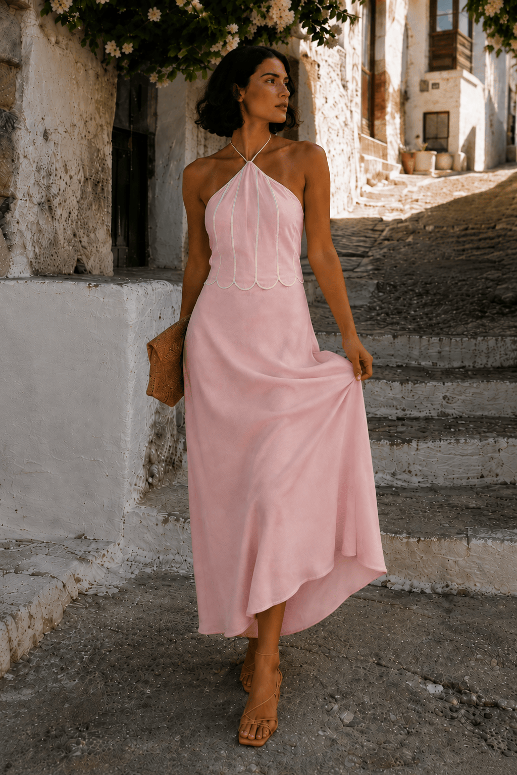 Francette Rose Halter Midi Dress